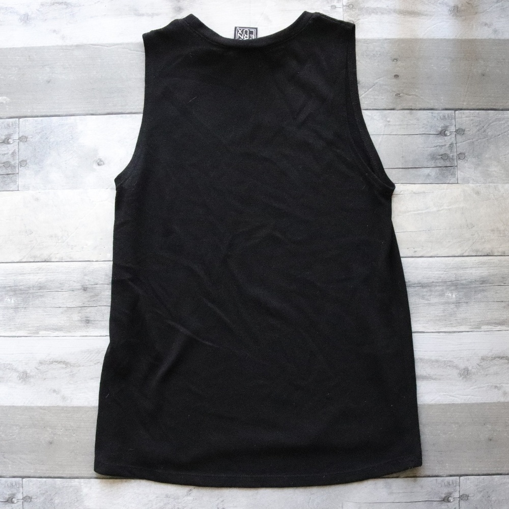 MODERN LUX 'NOPE' BLACK GRAPHIC TANK TOP XS - Picture 4 of 6